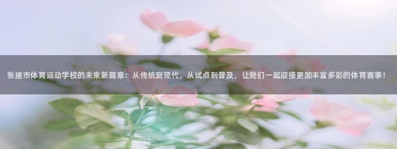 3377体育官方集团官网：张掖市体育运动学校的未来新篇章：从
